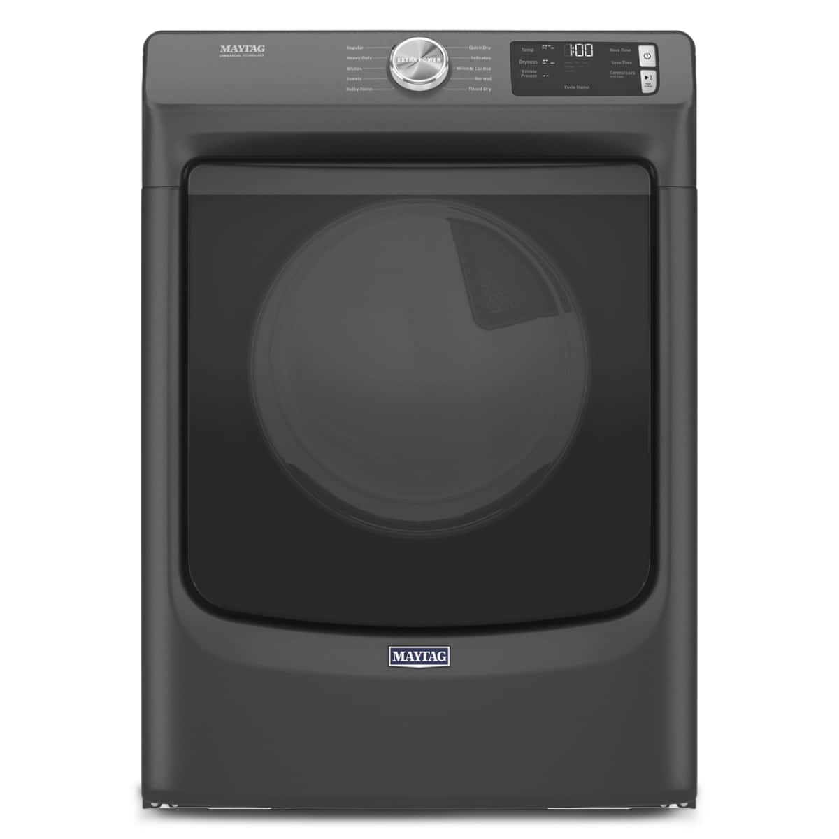 Maytag - 7.3 Cu. Ft. Stackable Electric Dryer with Extra Power Button - Volcano Black - Front_Zoom