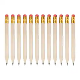 Unique Bargains - 12pcs HB Pencils, 4inch Short Thick Golf Pencils Pre-Sharpened w/ Eraser Bulk for Sport, Games, Meeting, Office, Writing - Yellow