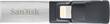 SanDisk - iXpand 256GB USB 3.0, Apple Lightning Flash Drive - Black/silver - Larger Front