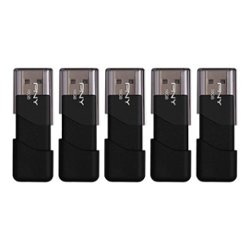 PNY - Attaché 16GB USB 2.0 Flash Drives (5-Pack) - Black - Front_Zoom