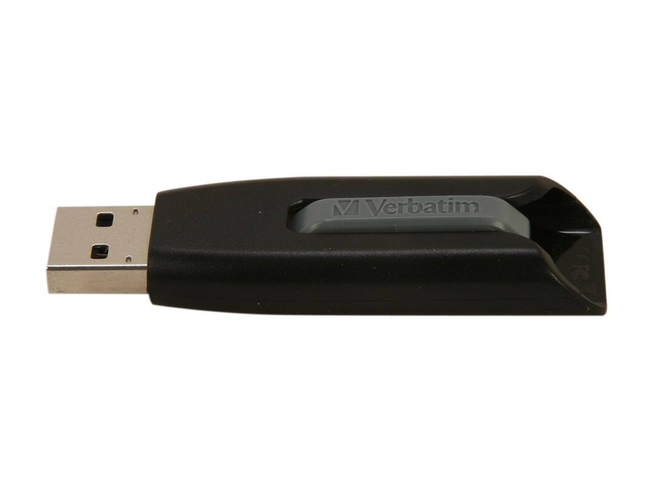 Alt View 2. Verbatim - Verbatim 32GB Store 'n' Go V3 USB 3.0 Flash Drive, Black/Gray Model 49173 - Black/Gray.