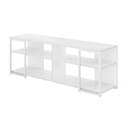 FurniFact - Modern TV stand, up to 65-inch flat screens, metal, wood construction - White
