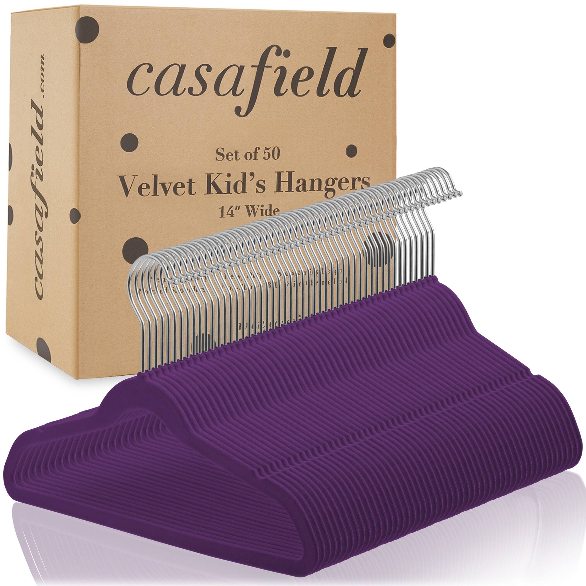 casafield.com  
casafield  
Set of 50  
Velvet Kid's Hangers  
14" Wide