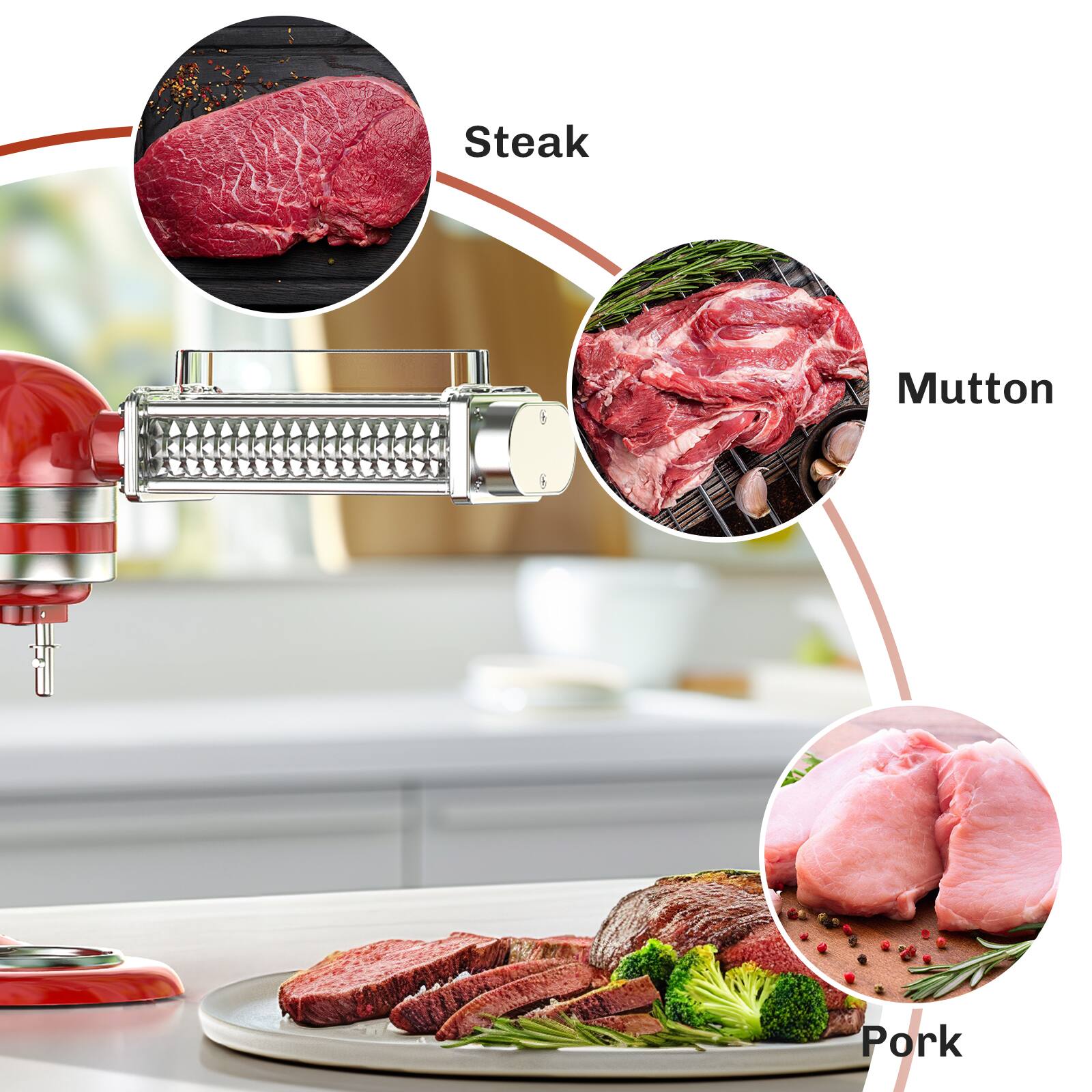 Gvode Meat Tenderizer Attachment, Compatible with KitchenAid