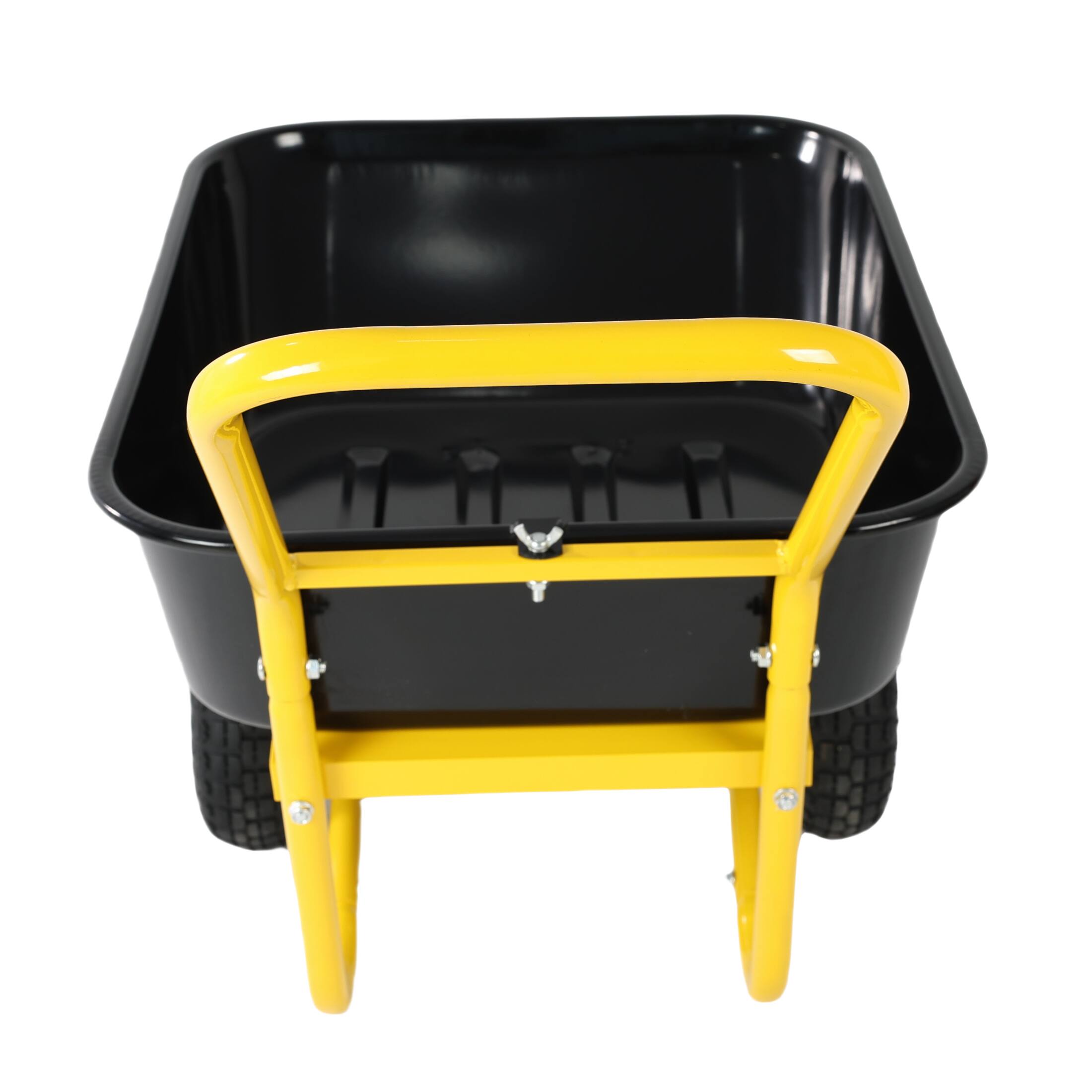 Back. COWLOWN - 2 Wheel Garden Barrow 10in Yellow Black Pneumatic Wheels - Yellow Black.