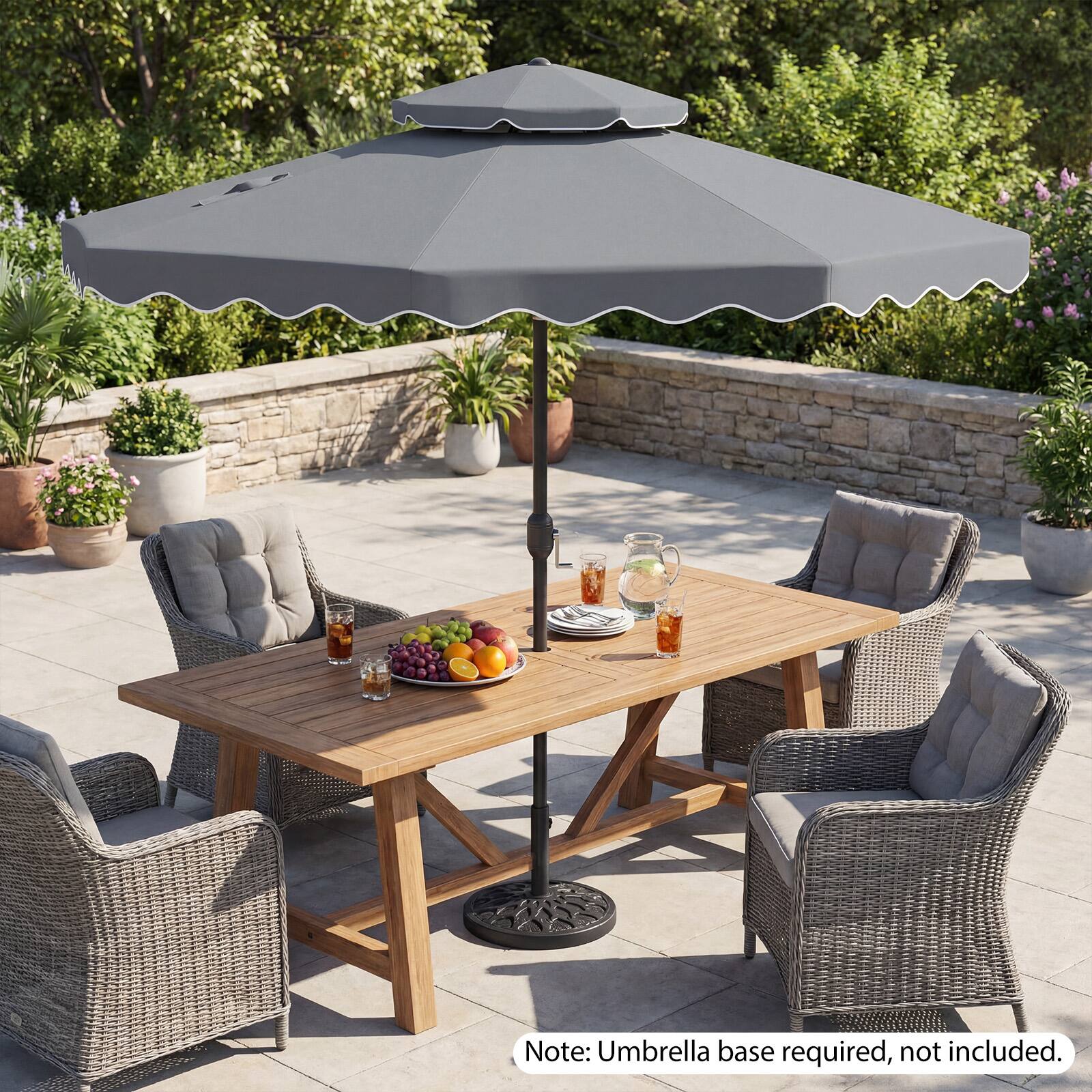 Note: Umbrella base required, not included.