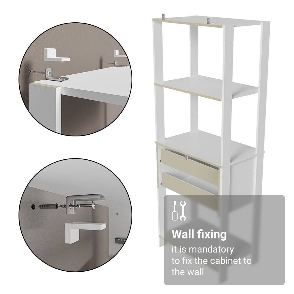 Wall fixing  
it is mandatory to fix the cabinet to the wall