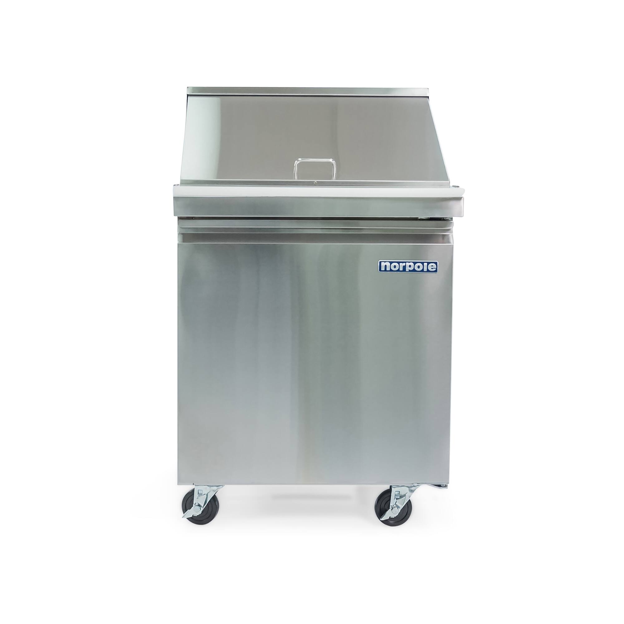 Front. Magic Chef - Commercial 6 cu. ft. Single Door Mega Top Prep Table Refrigerator in Stainless - Stainless Steel.