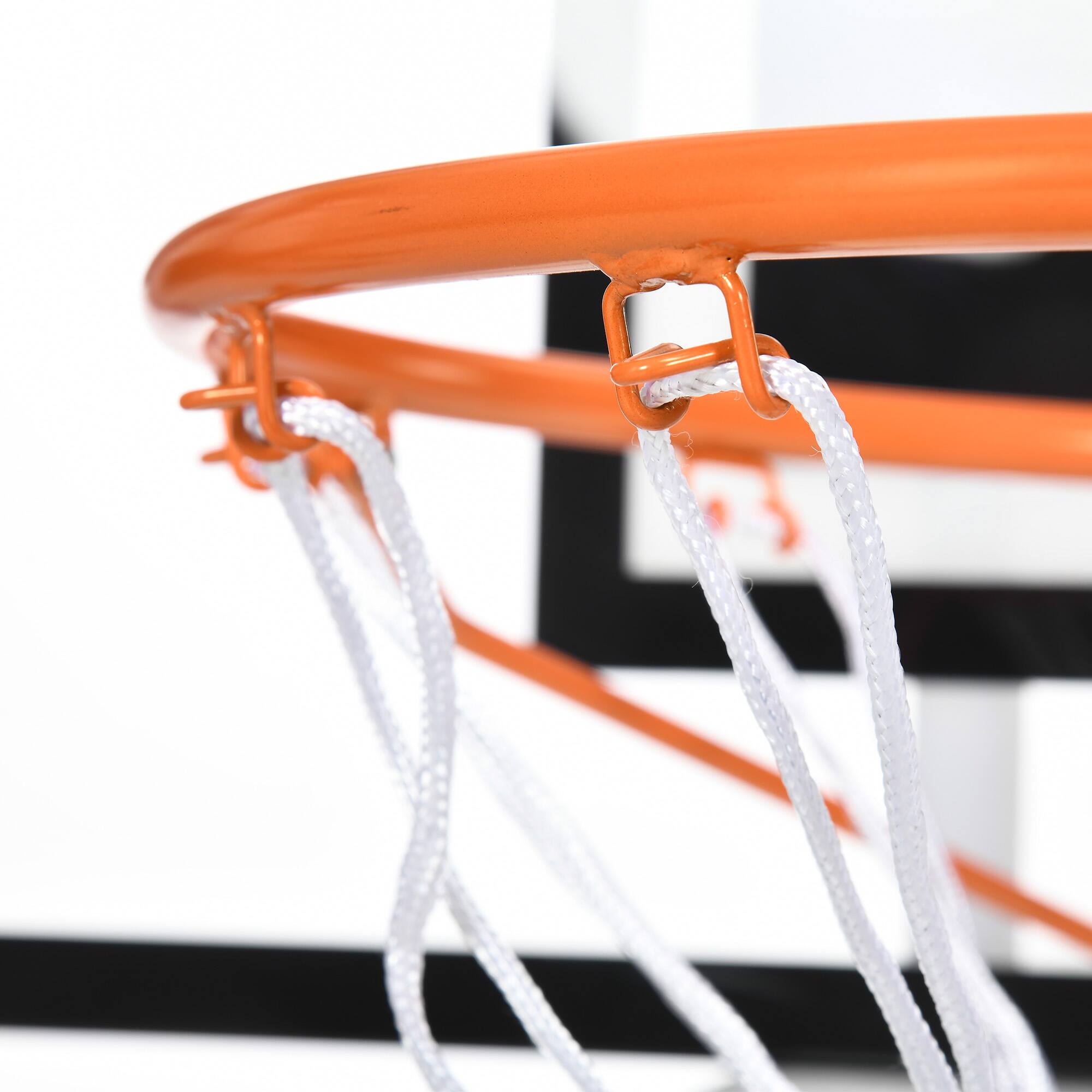 Alt View 5. Soozier - Soozier Wall Mounted Basketball Hoop with 45" x 29" Shatter Proof Backboard, Durable Rim and All-Weather Net - Black, Clear, Orange.