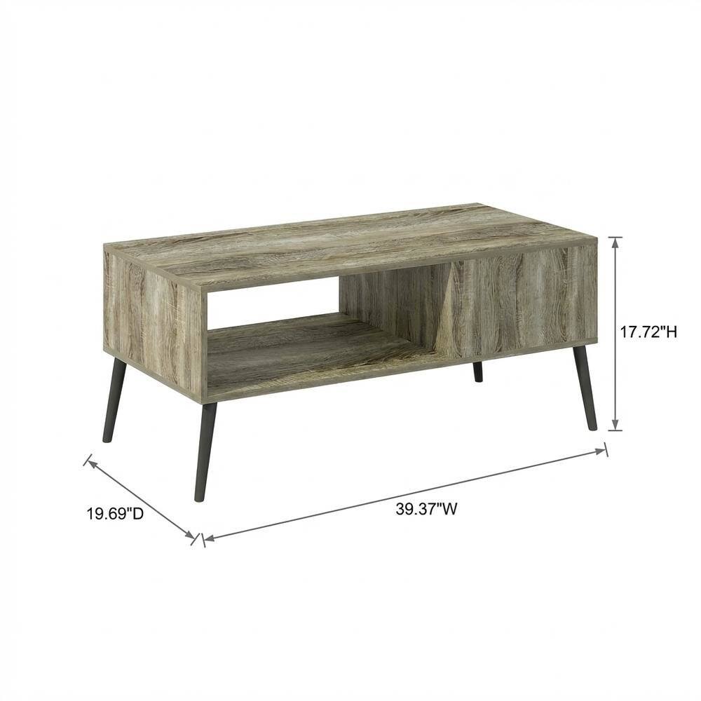 FurniFact - Light Wood Mid Century TV Stand for TVs Up to 40 with Wood Legs - French Oak price history on PriceWatchPro
