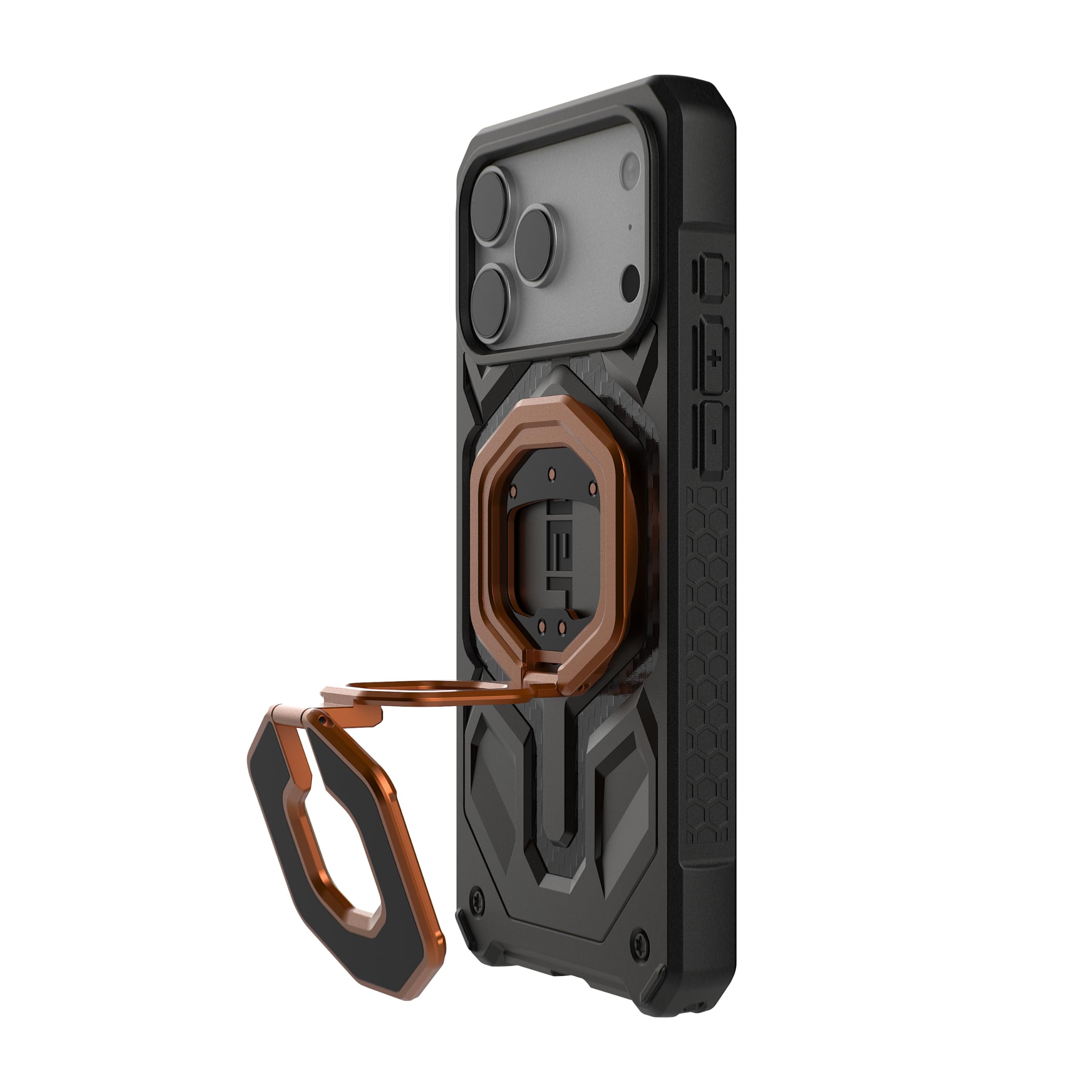 Alt View 6. UAG - Magnetic Ring Stand with Built-in Bottle Opener, Universal MagSafe Phone Grip & Stand - Burnt Orange.