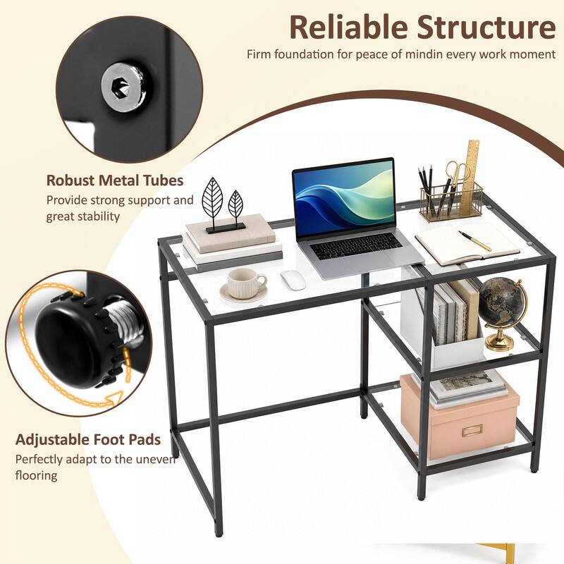 Reliable Structure  
Firm foundation for peace of mind in every work moment  

Robust Metal Tubes  
Provide strong support and great stability  

Adjustable Foot Pads  
Perfectly adapt to the uneven flooring
