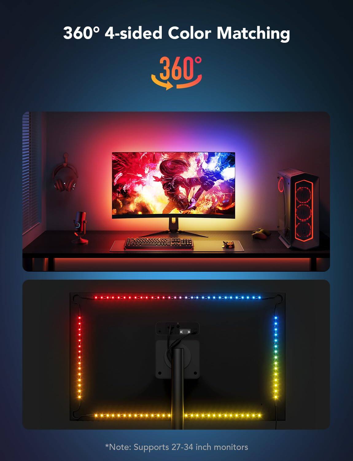 360° 4-sided Color Matching

*Note: Supports 27-34 inch monitors