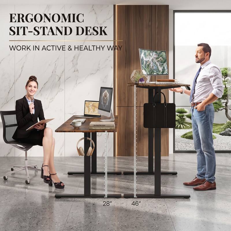 ERGONOMIC SIT-STAND DESK  
WORK IN ACTIVE & HEALTHY WAY  

Stas Nsted MeCenbers  
28" 46"