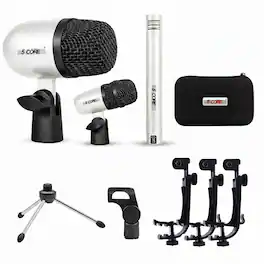 5 CORE - Conga Mic Snare Tom Set Professional XLR Cardioid Unidirectional Instrument Microphone Kit