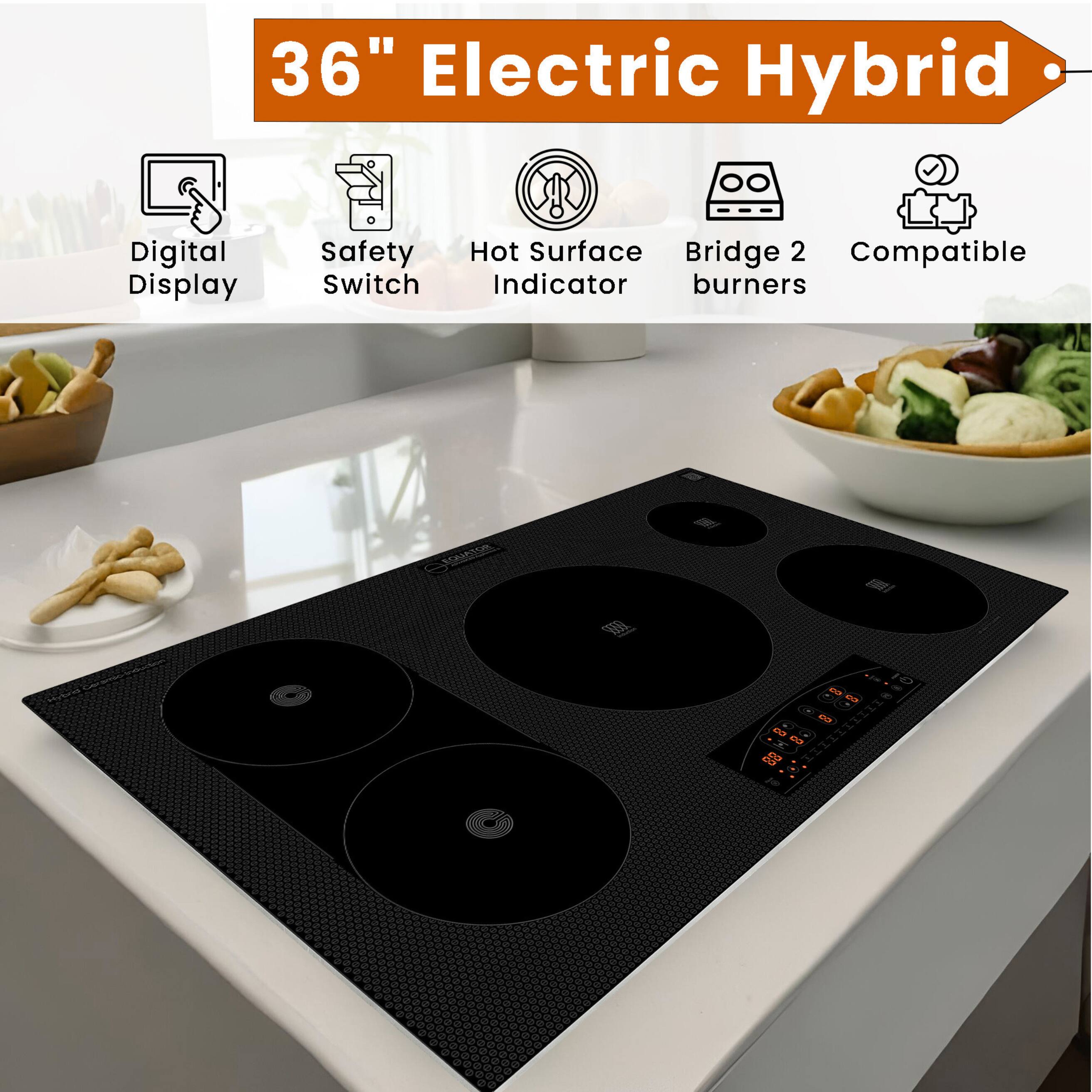 36" Electric Hybrid Digital Display Safety Switch Hot Surface Indicator Bridge 2 Compatible burners