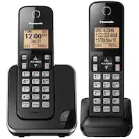 Panasonic - DECT CORDLESS WTIH 2 HANDSETS KX-TGC352B - Black - Front_Zoom