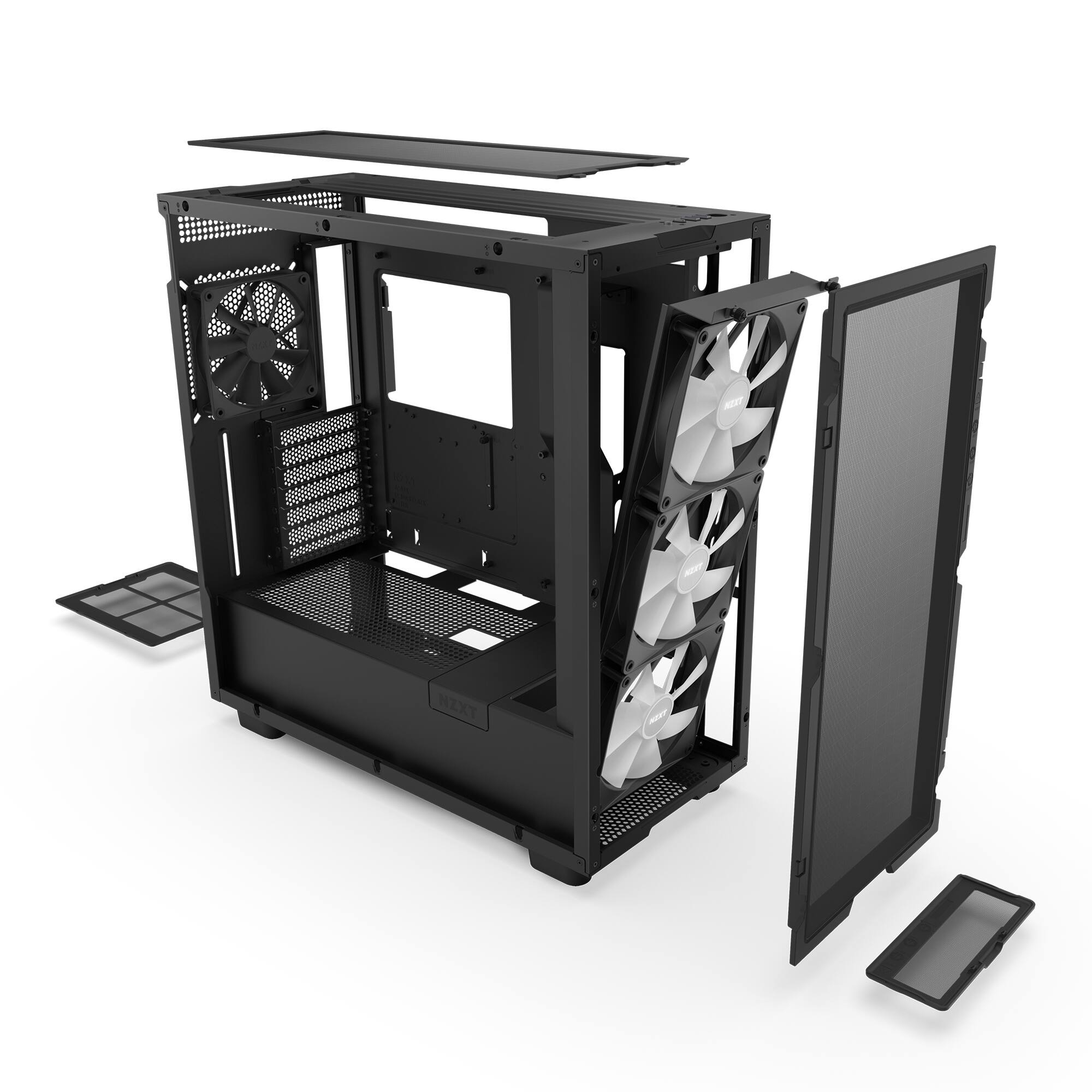 Alt View Zoom 14. NZXT - H7 Flow RGB ATX Mid-Tower Case with RGB Fans - Black.
