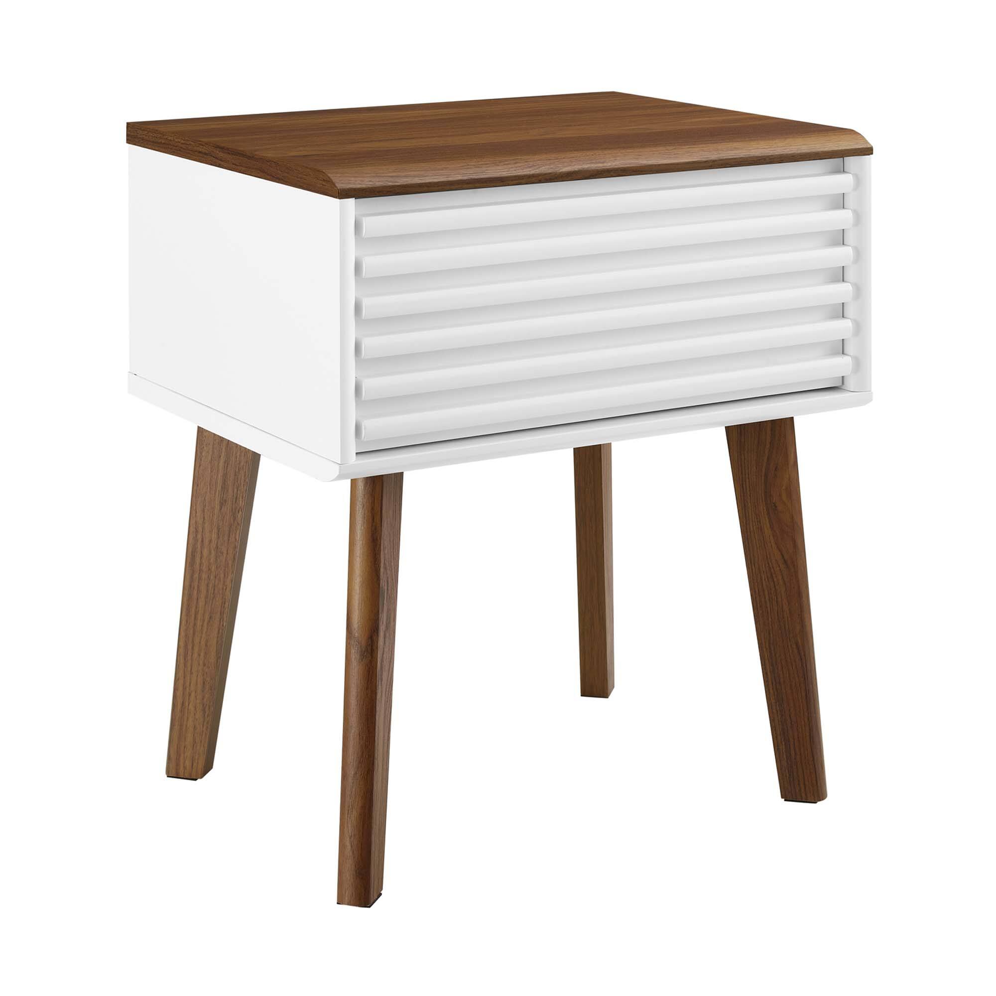 Angle. Modway - Render End Table by Modway - Walnut White.
