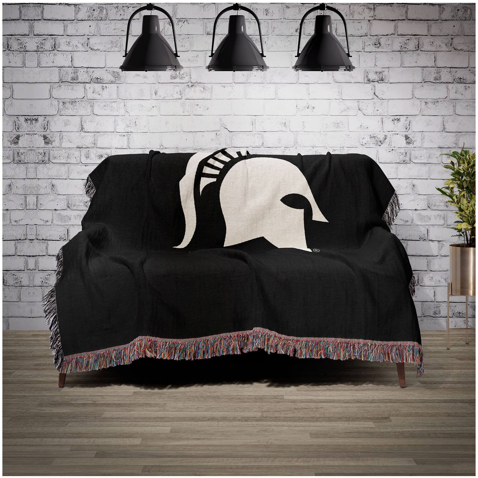Alt View 1. Chad & Jake - Michigan State Spartans Woven Blanket - Black.