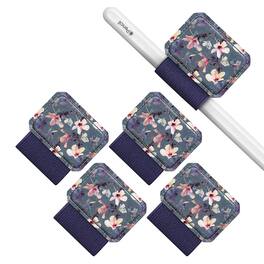 Kitcheniva - Elastic Adhesive Sleeve Pen Loop Holder For Apple Pencil And Stylus Pens Pack Of 4 - Blooming Hibiscus
