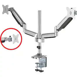 SIIG - Dual Monitor Gas Spring Desk Mount with USB Port - CEMT2X11S1 - Gray
