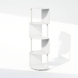 Furinno - Basic 4-Tier Zigzag Corner Multipurpose Standing Shelf - White