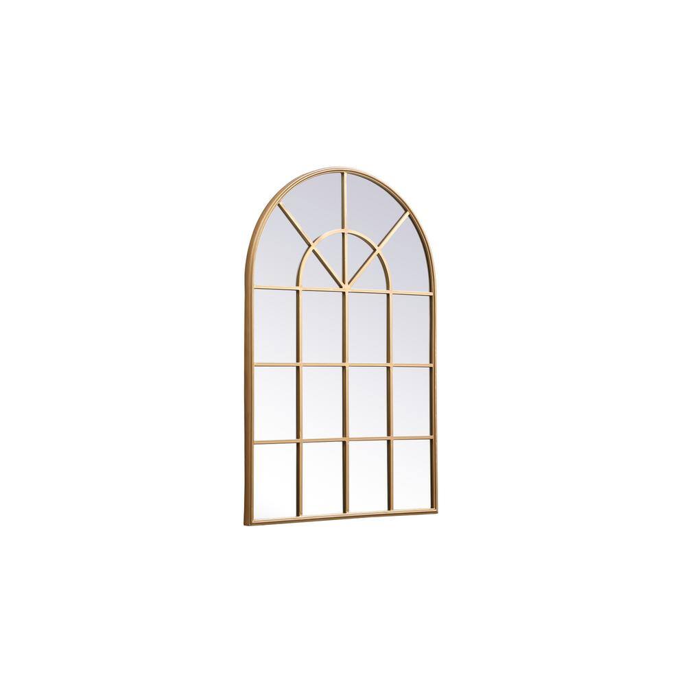 Left. Elegant Decor - Metal frame rectangle mirror 14x28 inch in Brass - Brass.