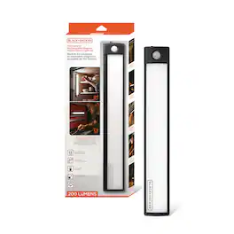 Black+Decker - Rechargeable Motion Sensor Light Bar, 200 Lumens Magnetic LED Closet Lights, Wireless Under Cabinet - Black