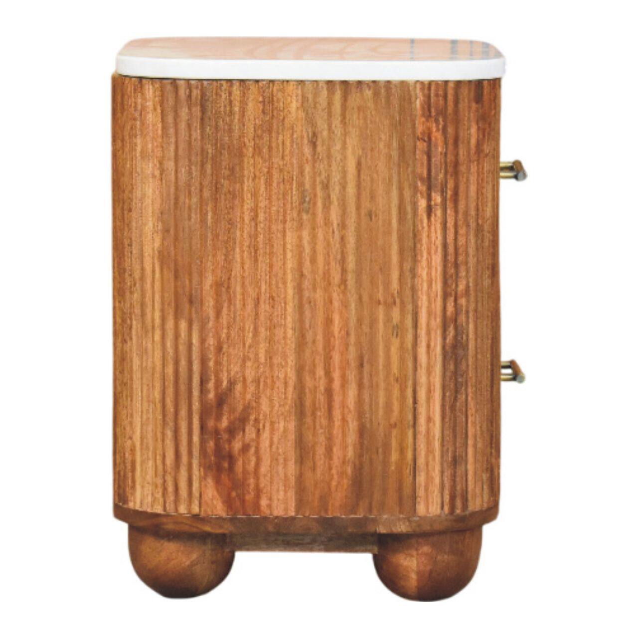 Alt View 7. Artisan Furniture - Artisan Furniture Solid Wood Aurora Marble Bedside - Brown.