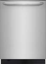 Frigidaire - Gallery 24" Top Control Tall Tub Built-In Dishwasher with Stainless Steel Tub - Smudge-Proof® Stainless Steel - Front_Standard