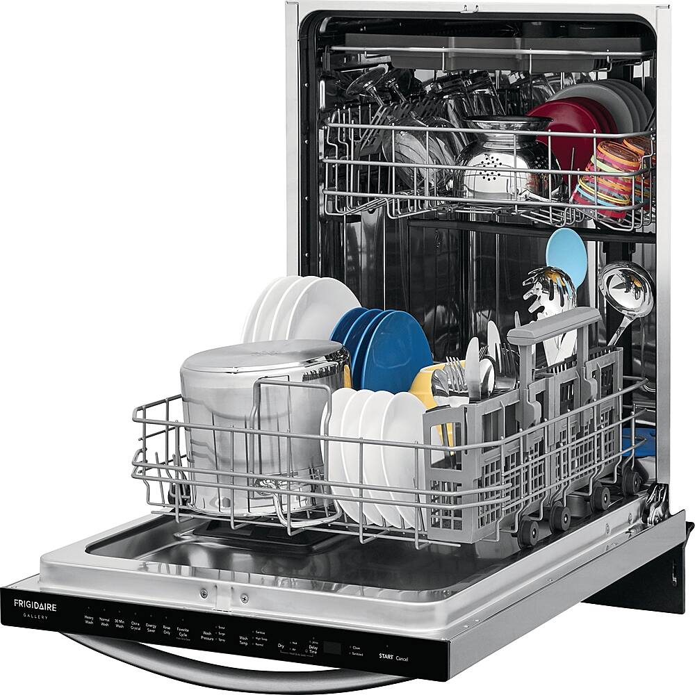 Alt View 14. Frigidaire - Gallery 24" Top Control Built-In Dishwasher with Stainless Steel Tub, 49 dba - Smudge-Proof® Stainless Steel.