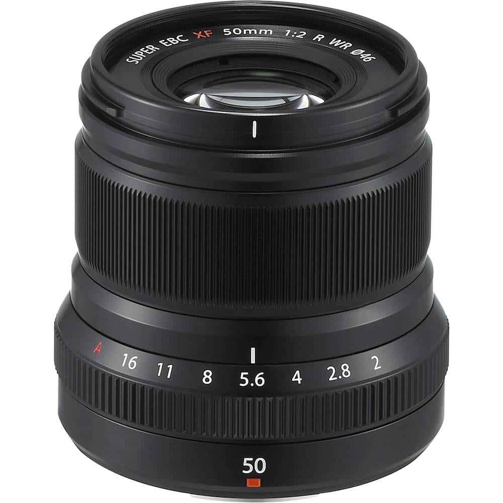 Front. Fujifilm - XF50mmF2 R WR Midrange Telephoto Lens - Black.