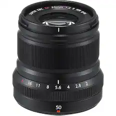 Front. Fujifilm - XF50mmF2 R WR Midrange Telephoto Lens - Black.