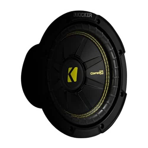 Left View: KICKER - CompC 12" Dual-Voice-Coil 8-Ohm Subwoofer - Black