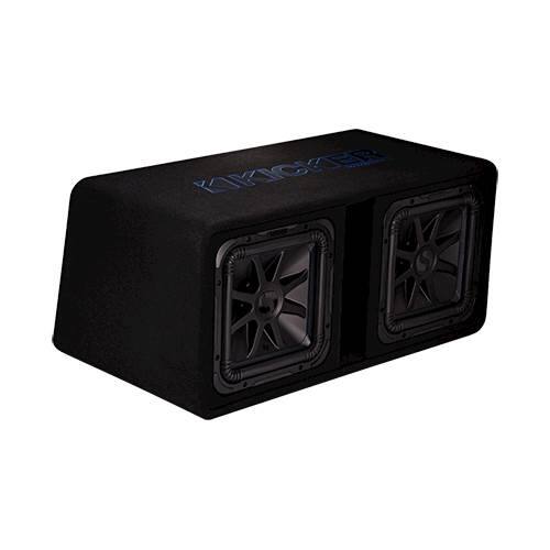 Angle. KICKER - Dual 12" Single-Voice-Coil 2-ohm Loaded Subwoofer - Black.