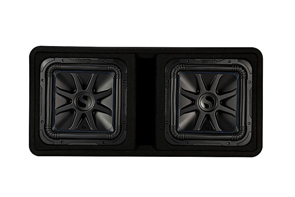 Front. KICKER - Dual 12" Single-Voice-Coil 2-ohm Loaded Subwoofer - Black.