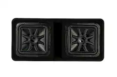 Front. KICKER - Dual 12" Single-Voice-Coil 2-ohm Loaded Subwoofer - Black.