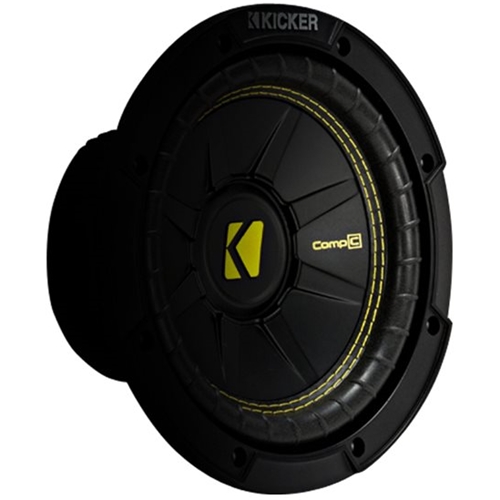Left View: KICKER - CompC 10" Dual-Voice-Coil 4-Ohm Subwoofer - Black