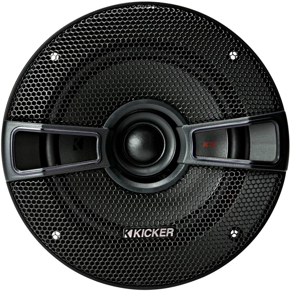 KICKER - KS Series 4" 2-Way Car Speakers with Polypropylene Cones (Pair) - Black - Larger Front