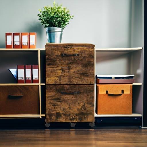 Alt View 3. Songmics Home - Songmics Home 2-Drawer Rolling File CabinetRustic Brown and Ink Black.