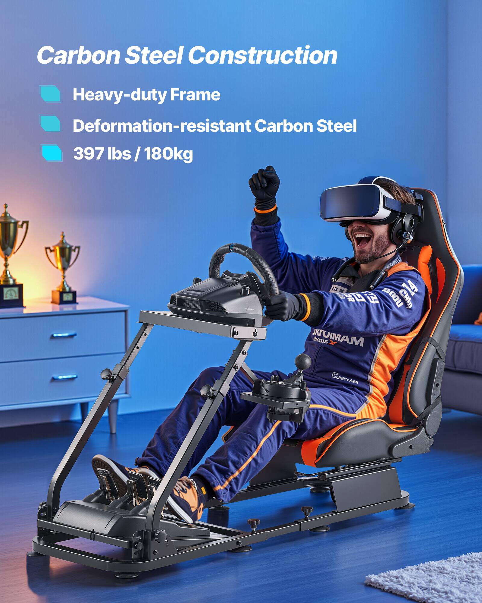 Carbon Steel Construction  
Heavy-duty Frame  
Deformation-resistant Carbon Steel  
397 lbs / 180kg