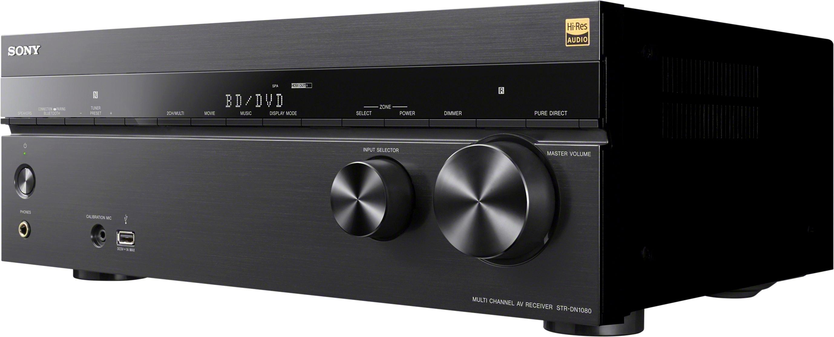 Left View: Sony STR-DN1080 7.2-Channel Bluetooth Wireless Surround Sound Network Home Theater 4K A/V Receiver