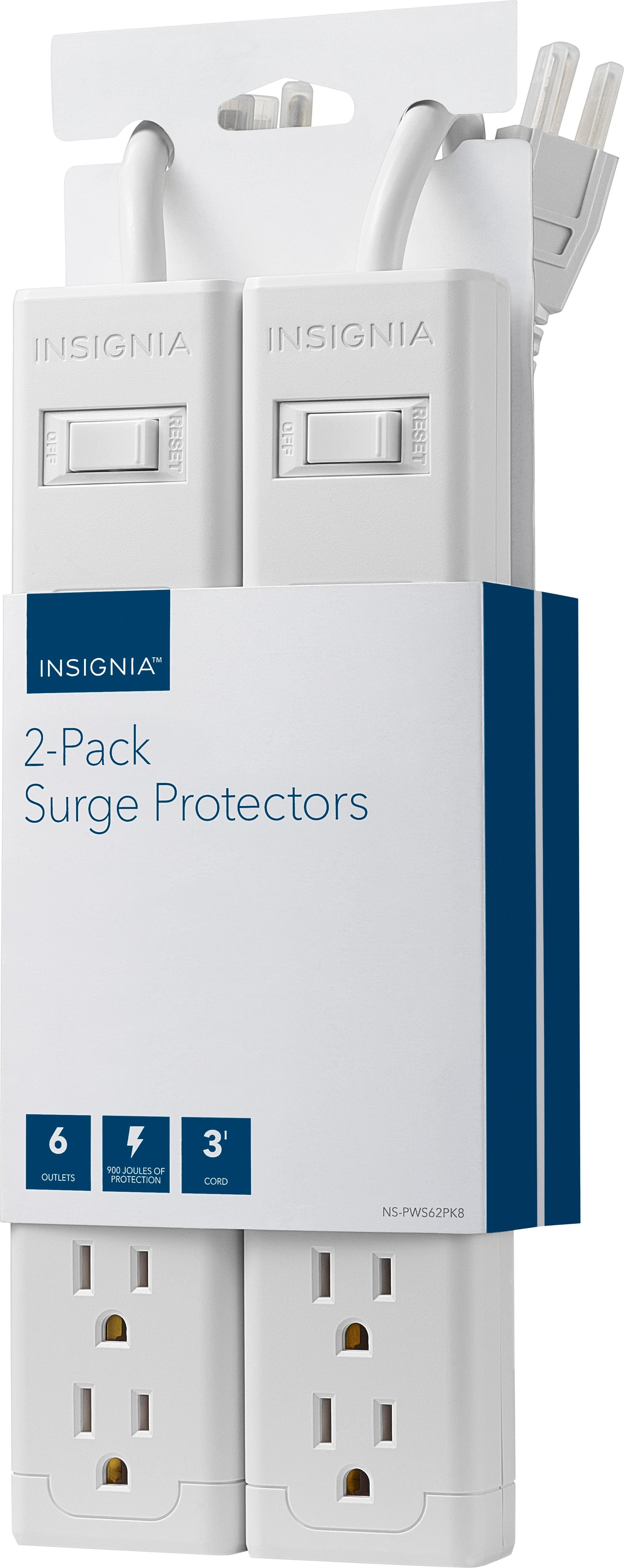 Alt View 12. Insignia™ - 6 Outlet 900 Joules Surge Protector (2 Pack) - White.
