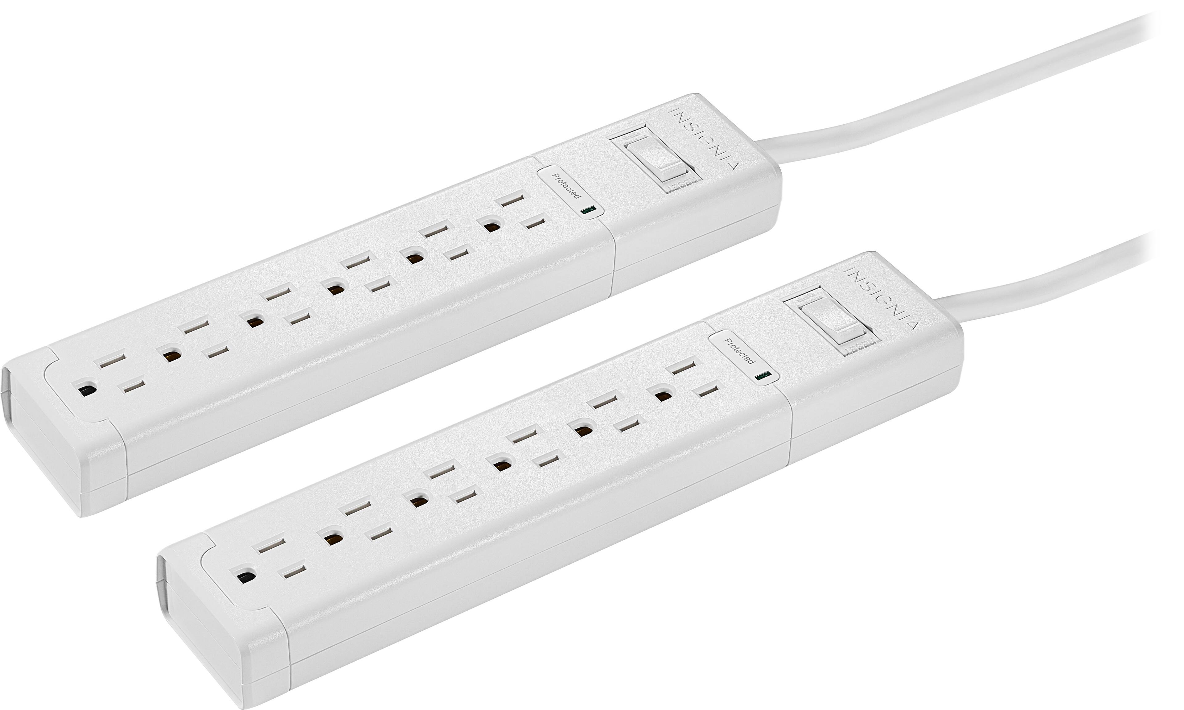 Alt View 1. Insignia™ - 6 Outlet 900 Joules Surge Protector (2 Pack) - White.