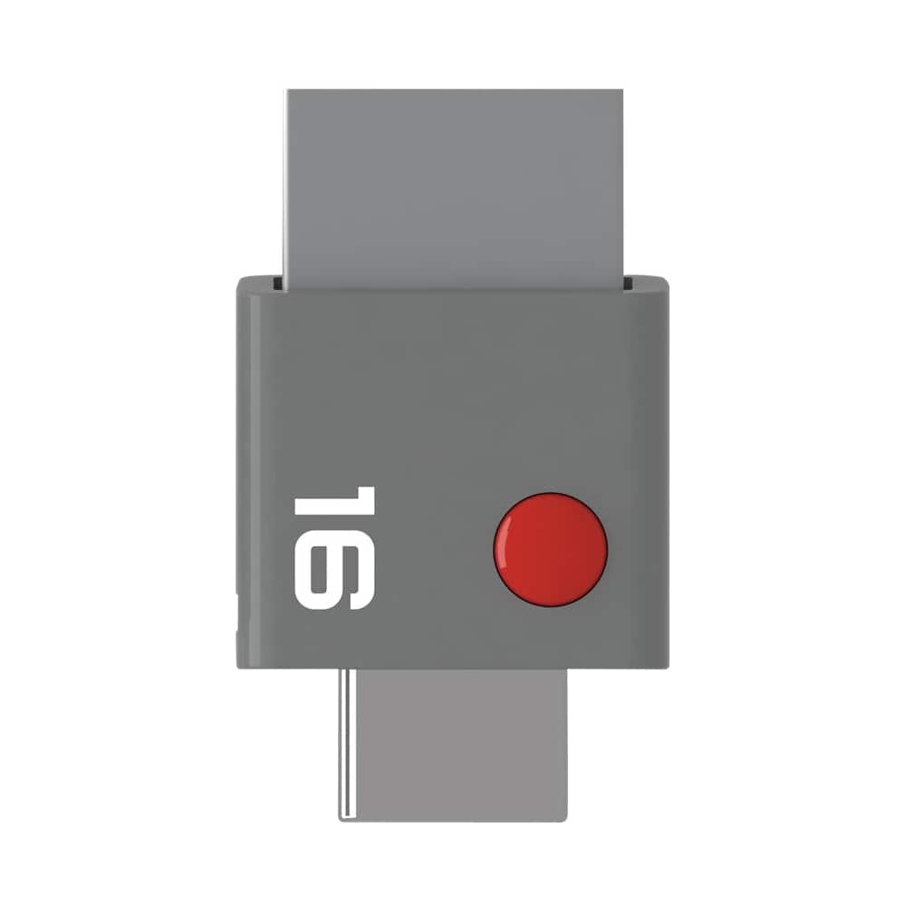 EMTEC - 16GB USB 3.0, USB Type-C Flash Drive - Gray - Larger Front