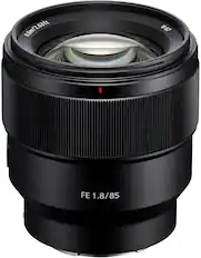 Front. Sony - FE 85mm f/1.8 Telephoto Lens for Sony E-mount - Black.