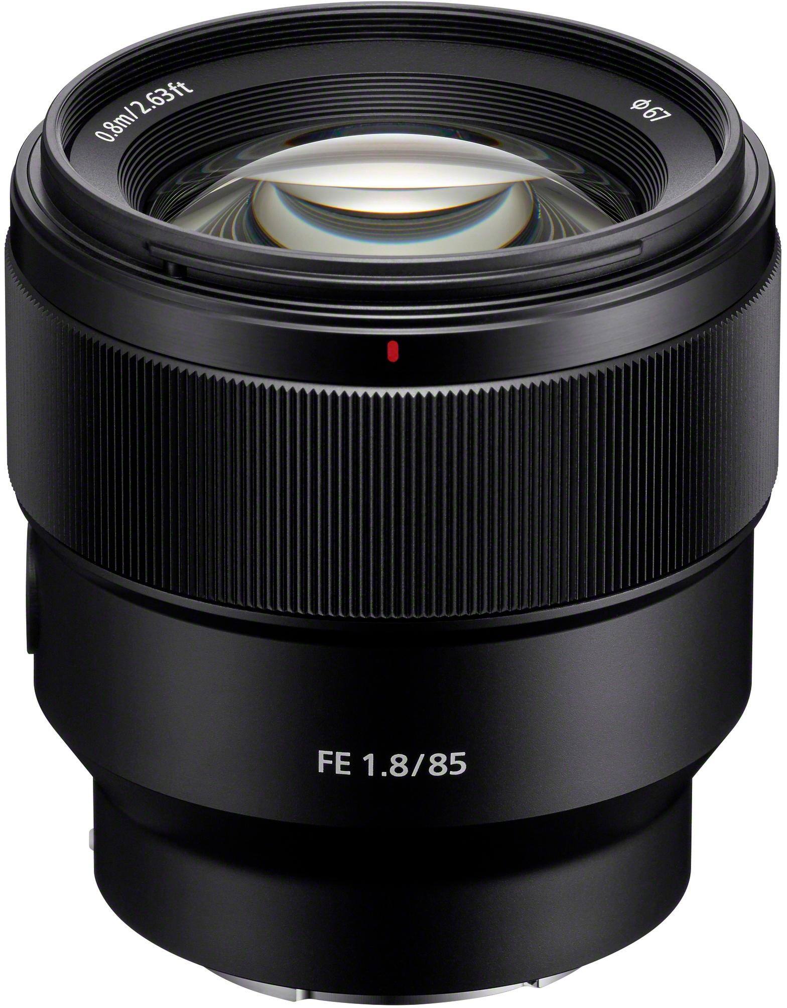 Front. Sony - FE 85mm f/1.8 Telephoto Lens for Sony E-mount - Black.