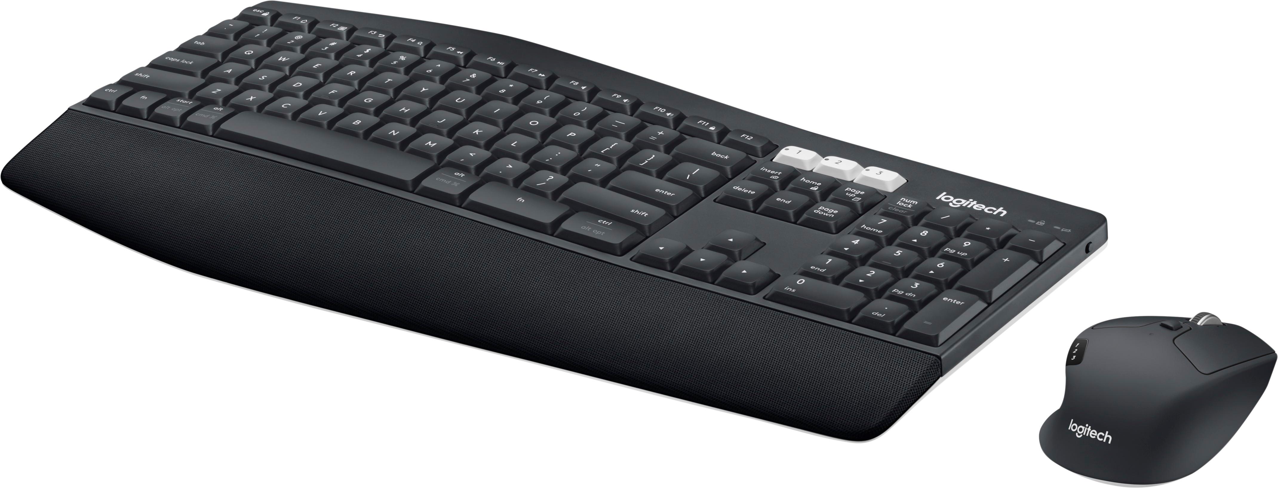 Left View: Insignia™ - Mouse Pad with Memory Foam Wrist Rest - Black
