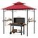 Front. Costway - Costway 8' x 5' Grill Gazebo with 2 Shelves 7 Hooks Metal Frame Soft Top - Wine.
